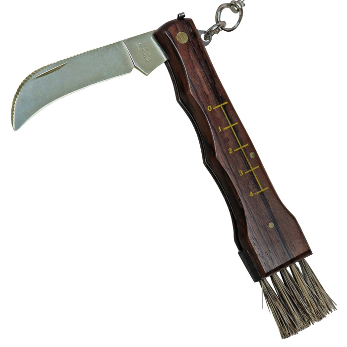 Mercury Pilzmesser mit Holzgriff und Karabiner